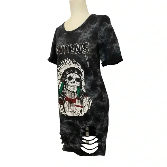 Womens Maidens Distressed Tie Dye Skeleton Indian Chief Dress - Picture 2 of 6